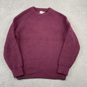 Fair Harbor Sweater Mens XL Wine Shaker Stitch Organic Cotton SeaWool Crewneck